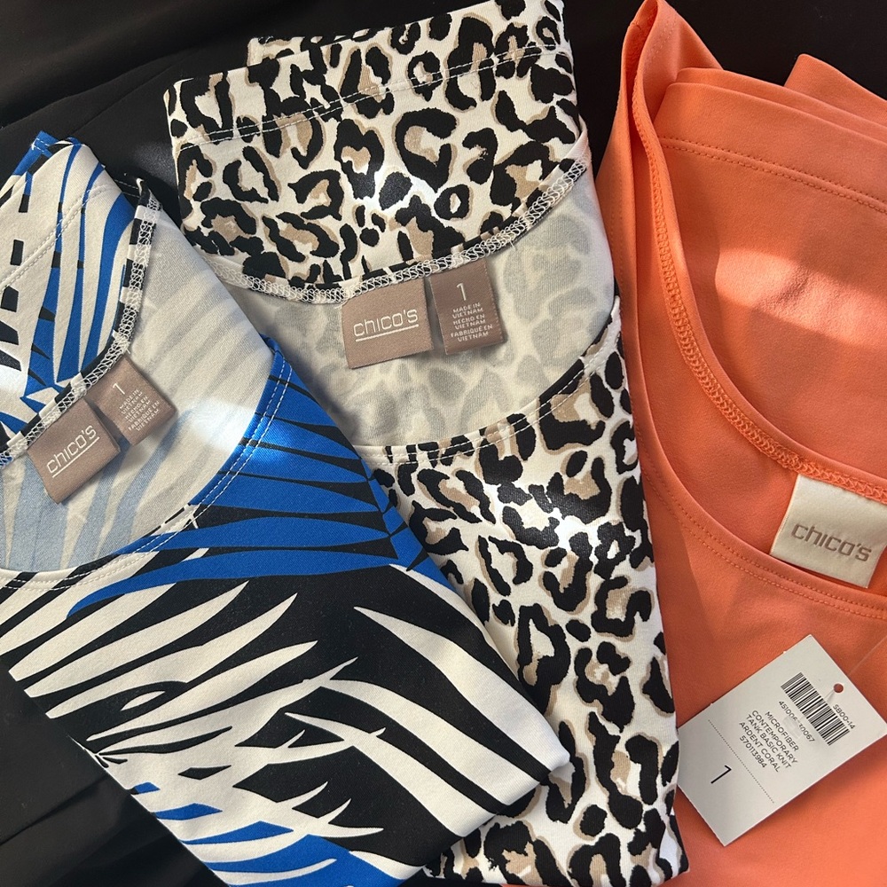 Chico's Blue, Black, and Orange Tanks Collection